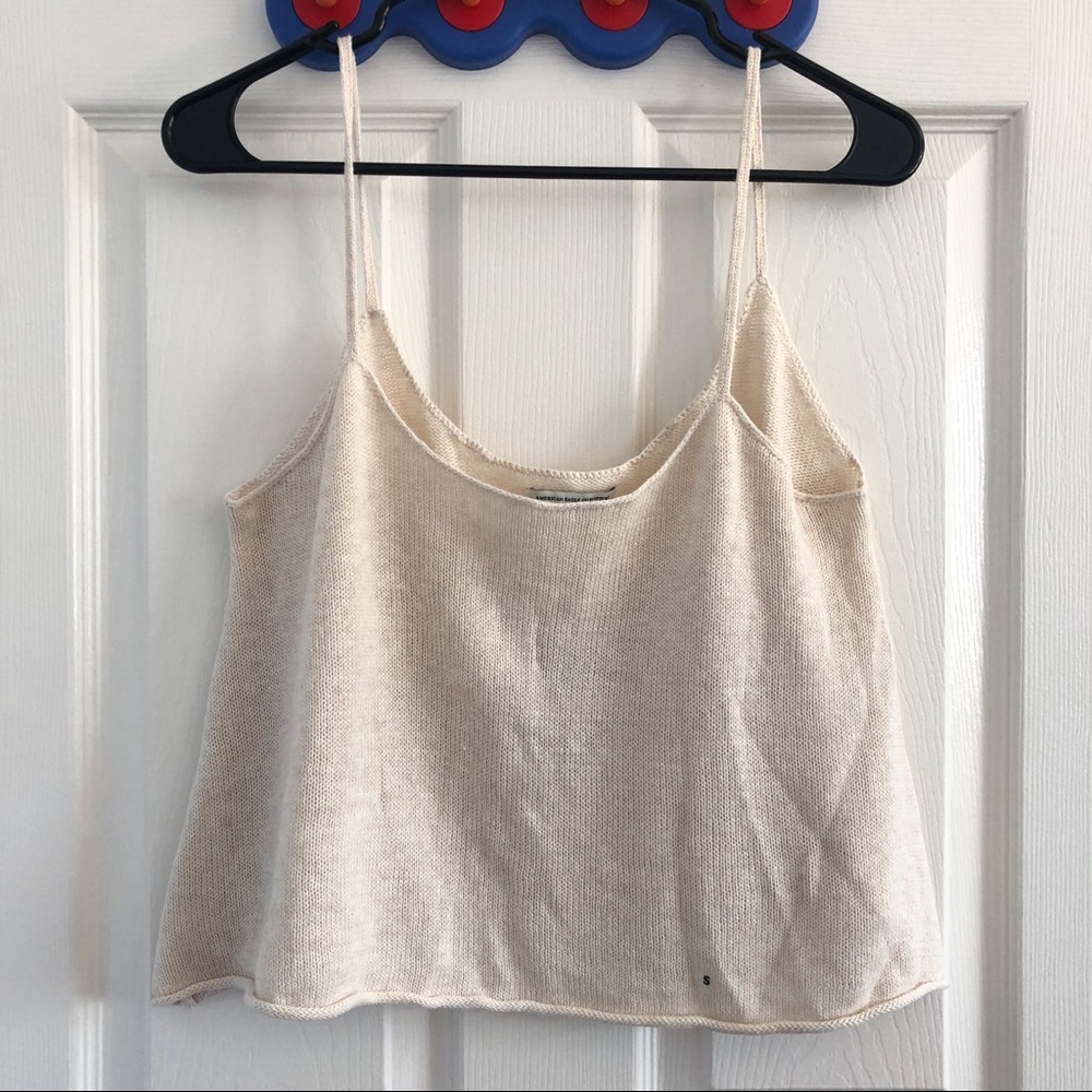 American Eagle Cream Knit Tank Top - S